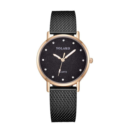 Stainless Steel Black Wristwatch