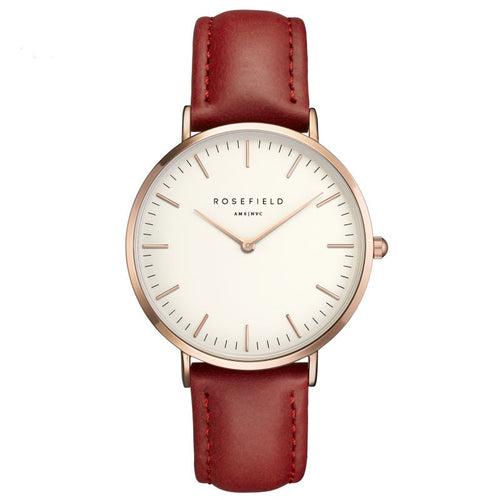 Rosefield Leather Red Wristwatch