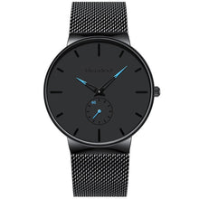 Load image into Gallery viewer, Slim Mesh Blue Wristwatch
