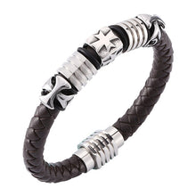 Load image into Gallery viewer, Leather Cross Wristband