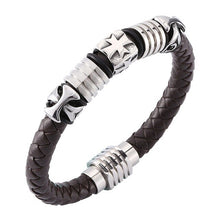 Load image into Gallery viewer, Leather Cross Wristband