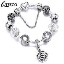 Load image into Gallery viewer, Silver Crystal Flower Bracelet