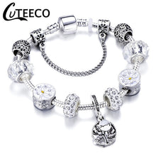 Load image into Gallery viewer, Silver Crystal Flower Bracelet
