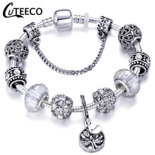 Load image into Gallery viewer, Silver Crystal Flower Bracelet