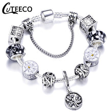 Load image into Gallery viewer, Silver Crystal Flower Bracelet