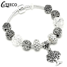 Load image into Gallery viewer, Silver Crystal Flower Bracelet