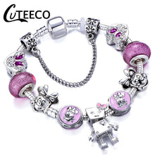 Load image into Gallery viewer, Silver Crystal Flower Bracelet