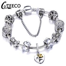 Load image into Gallery viewer, Silver Crystal Flower Bracelet