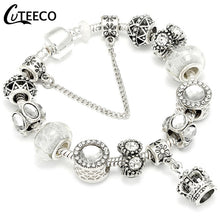 Load image into Gallery viewer, Silver Crystal Flower Bracelet