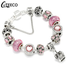 Load image into Gallery viewer, Silver Crystal Flower Bracelet