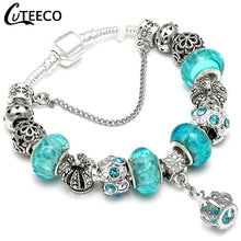 Load image into Gallery viewer, Silver Crystal Flower Bracelet