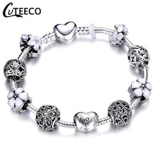 Load image into Gallery viewer, Silver Crystal Flower Bracelet