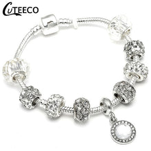 Load image into Gallery viewer, Silver Crystal Flower Bracelet