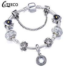Load image into Gallery viewer, Silver Crystal Flower Bracelet
