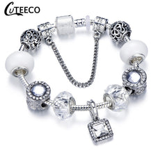 Load image into Gallery viewer, Silver Crystal Flower Bracelet