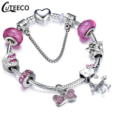 Load image into Gallery viewer, Silver Crystal Flower Bracelet