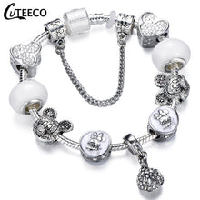 Load image into Gallery viewer, Silver Crystal Flower Bracelet