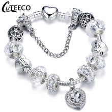 Load image into Gallery viewer, Silver Crystal Flower Bracelet