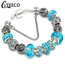 Load image into Gallery viewer, Silver Plated Blue Bracelet
