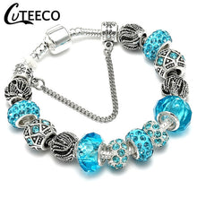 Load image into Gallery viewer, Silver Plated Blue Bracelet