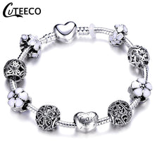 Load image into Gallery viewer, Silver Love Heart Charm Bracelet