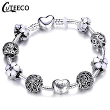 Load image into Gallery viewer, Silver Love Heart Charm Bracelet