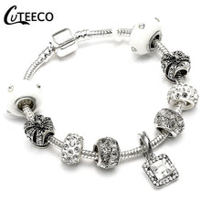 Load image into Gallery viewer, Silver Love Heart Charm Bracelet