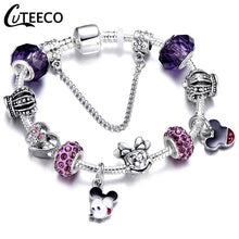Load image into Gallery viewer, Silver Love Heart Charm Bracelet