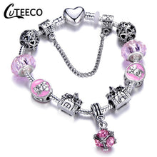 Load image into Gallery viewer, Silver Love Heart Charm Bracelet
