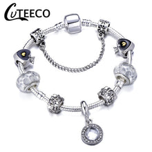 Load image into Gallery viewer, Silver Love Heart Charm Bracelet