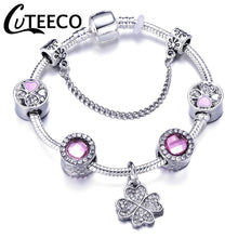 Load image into Gallery viewer, Silver Pink Heart Bracelet