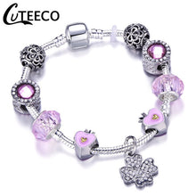Load image into Gallery viewer, Silver Pink Heart Bracelet