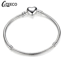 Load image into Gallery viewer, Silver Pink Heart Bracelet