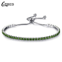 Load image into Gallery viewer, Rose Gold Silver Cubic Zirconia Chain Bracelet