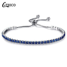 Load image into Gallery viewer, Rose Gold Silver Cubic Zirconia Chain Bracelet