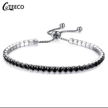 Load image into Gallery viewer, Rose Gold Silver Cubic Zirconia Chain Bracelet